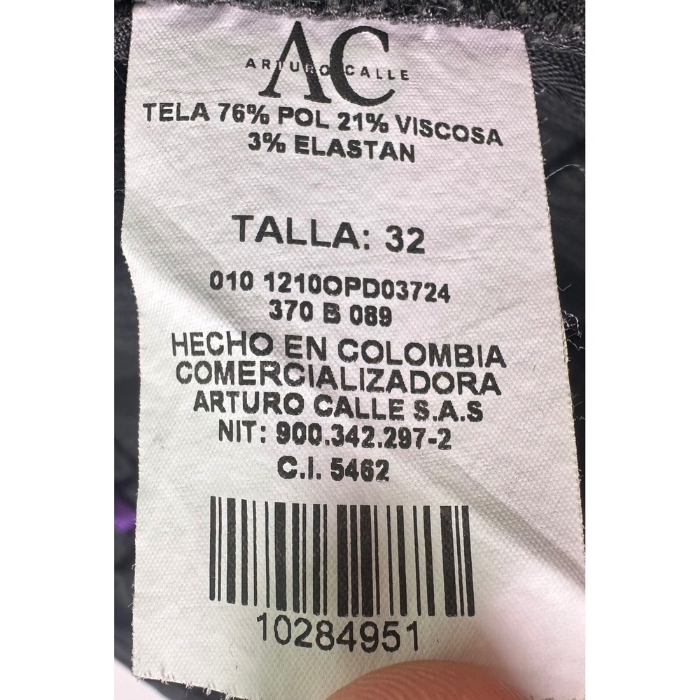 Arturo Calle Purple Silueta 801 Men's Dress Pants Charcoal Grey Slim Straight 32 - Picture 4 of 11